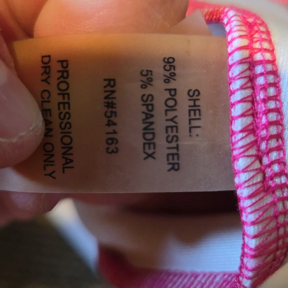 Vintage y2k Calvin klein floral circle skirt dress body con magenta pink midi - Picture 5 of 5